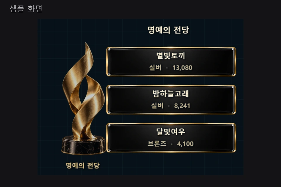 레벨업 상패 실제 샘플 미리보기